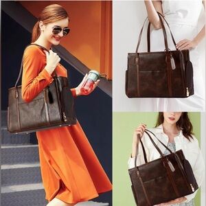 Stylish Coffee colored faux leather pet carrier for dog up to about 10lbs. New